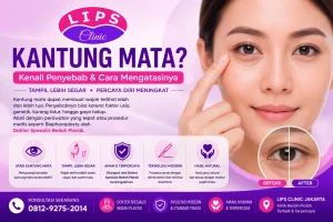 Dokter Spesialis Bedah Plastik menjelaskan penyebab kantung mata dan prosedur blepharoplasty di LIPS Clinic Jakarta.
